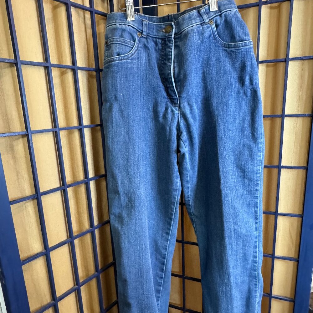 Allison Daley Petite 4P Stretch Straight Leg Jeans Medium Wash